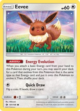 Eevee 101 SM Base Set - Common
