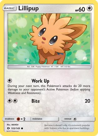 Lillipup 103 - Reverse Holofoil SM Base Set - Common