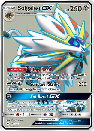 Solgaleo GX (Full Art) 143 - Holofoil SM Base Set - Ultra Rare