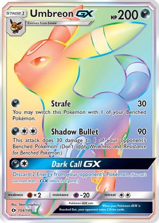 Umbreon GX (Secret) 154 - Holofoil SM Base Set - Secret Rare