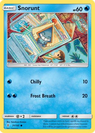 Snorunt 031 - Reverse Holofoil SM Guardians Rising - Common