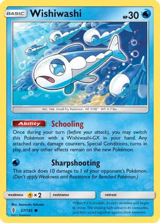 Wishiwashi 037 - Reverse Holofoil SM Guardians Rising - Common