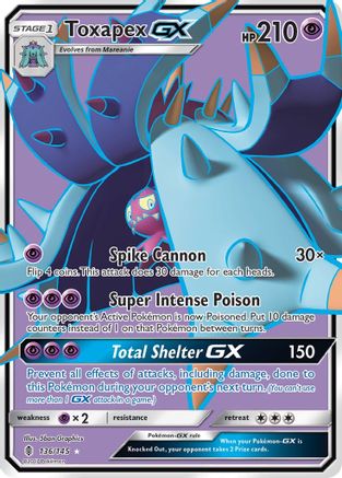 Toxapex GX (Full Art)/145 - Holofoil SM Guardians Rising - Ultra Rare