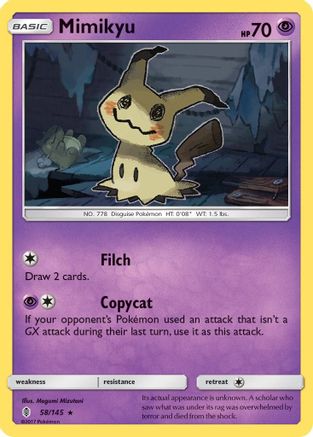 Mimikyu 058 - Reverse Holofoil SM Guardians Rising - Holo Rare