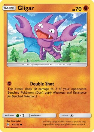 Gligar 067 - Reverse Holofoil SM Guardians Rising - Common