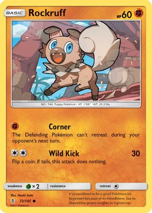 Rockruff 073 - Reverse Holofoil SM Guardians Rising - Common
