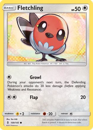 Fletchling 109 - Reverse Holofoil SM Guardians Rising - Common