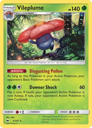 Vileplume 006 - Reverse Holofoil SM Burning Shadows - Holo Rare