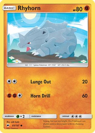 Rhyhorn 065 SM Burning Shadows - Common