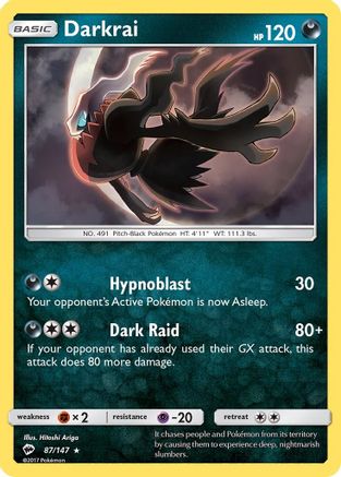 Darkrai 087 - Holofoil SM Burning Shadows - Holo Rare
