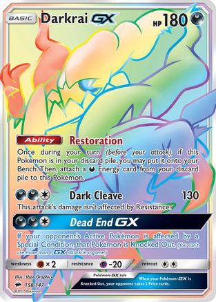Darkrai GX (Secret) - Holofoil SM Burning Shadows - Secret Rare