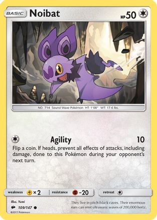 Noibat 109 - Reverse Holofoil SM Burning Shadows - Common