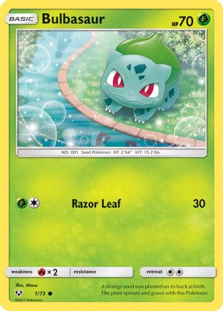 Bulbasaur 001 - Reverse Holofoil Shining Legends - Common