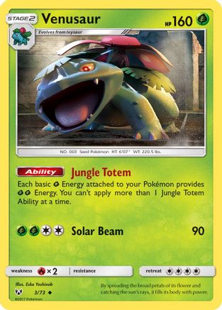 Venusaur 003 - Reverse Holofoil Shining Legends - Uncommon