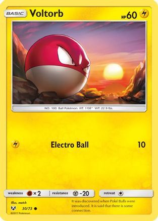 Voltorb 030 - Reverse Holofoil Shining Legends - Common