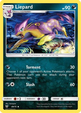 Liepard 049 - Reverse Holofoil Shining Legends - Uncommon