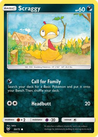 Scraggy 050 - Reverse Holofoil Shining Legends - Common