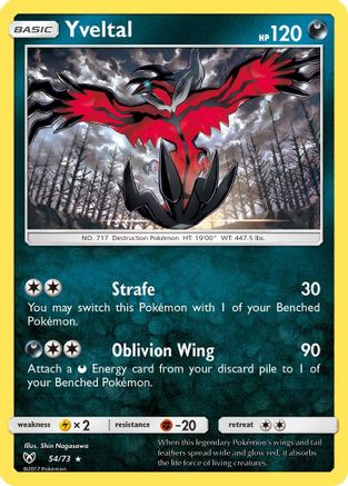 Yveltal 054 - Holofoil Shining Legends - Holo Rare