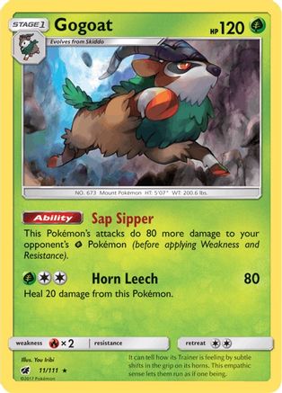 Gogoat 011/111 - Reverse Holofoil SM Crimson Invasion - Holo Rare