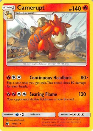 Camerupt - Reverse Holofoil SM Crimson Invasion - Rare