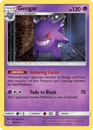 Gengar 038 - Holofoil SM Crimson Invasion - Holo Rare