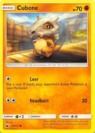 Cubone 052 SM Crimson Invasion - Common