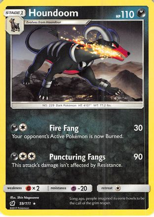 Houndoom 059 - Reverse Holofoil SM Crimson Invasion - Rare