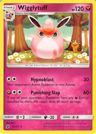 Wigglytuff 072 - Reverse Holofoil SM Crimson Invasion - Rare