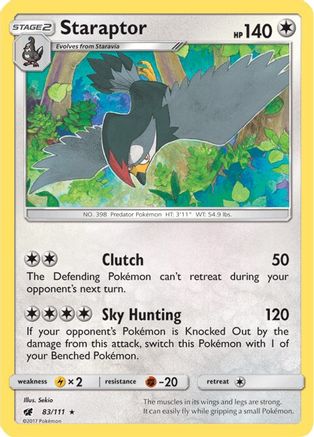 Staraptor - Reverse Holofoil SM Crimson Invasion - Rare