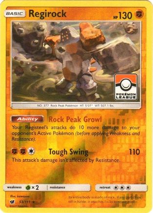 Regirock (Pokemon League) 053/111 - Reverse Holofoil League & Championship Cards - Promo