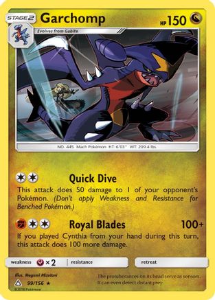 Garchomp 099 - Reverse Holofoil SM Ultra Prism - Rare