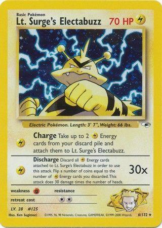 Lt. Surge's Electabuzz (6) (6) 006 - Unlimited Holofoil Gym Heroes - Holo Rare
