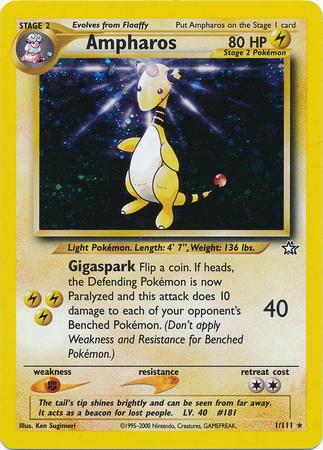 Ampharos 001 - Unlimited Holofoil Neo Genesis - Holo Rare
