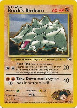 Brock's Rhyhorn (22) (22) 022 - Unlimited Gym Heroes - Rare