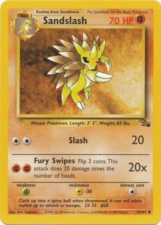 Sandslash 041 - Unlimited Fossil - Uncommon