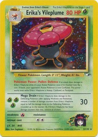 Erika's Vileplume 005 - Unlimited Holofoil Gym Heroes - Holo Rare