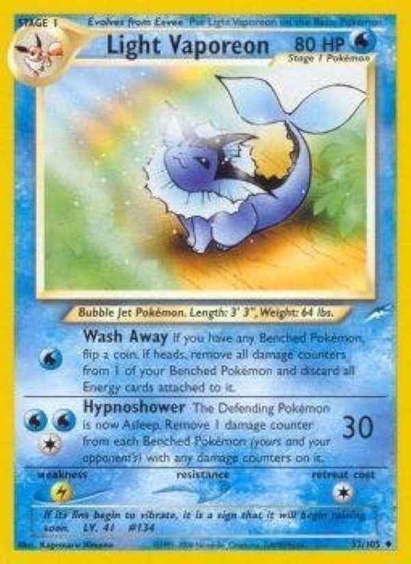 Light Vaporeon 052 - Unlimited Neo Destiny - Uncommon