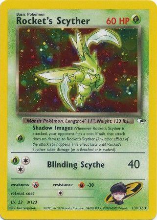 Rocket's Scyther 013 - Unlimited Holofoil Gym Heroes - Holo Rare