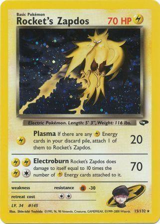 Rocket's Zapdos - Unlimited Holofoil Gym Challenge - Holo Rare
