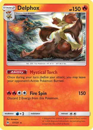 Delphox 017 - Reverse Holofoil SM Forbidden Light - Holo Rare