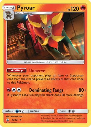Pyroar - Holofoil SM Forbidden Light - Holo Rare