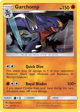 Garchomp 062 - Reverse Holofoil SM Forbidden Light - Holo Rare