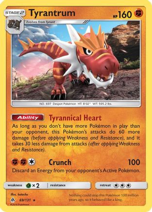 Tyrantrum 069 - Holofoil SM Forbidden Light - Holo Rare