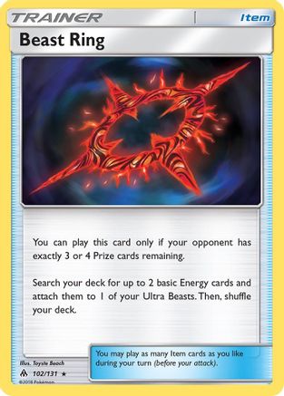 Beast Ring 102 - Reverse Holofoil SM Forbidden Light - Rare