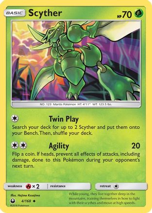 Scyther/168 - Reverse Holofoil SM Celestial Storm - Uncommon