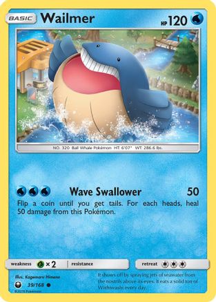 Wailmer 039 - Reverse Holofoil SM Celestial Storm - Common