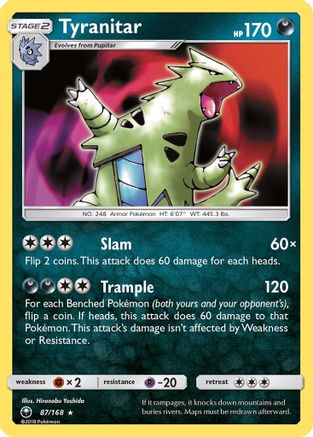 Tyranitar 087/168 - Reverse Holofoil SM Celestial Storm - Holo Rare