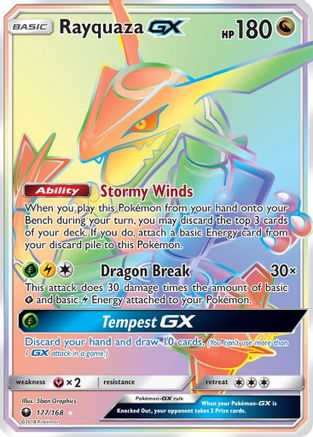 Rayquaza GX (Secret) - Holofoil SM Celestial Storm - Secret Rare