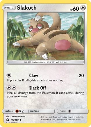 Slakoth 113 - Reverse Holofoil SM Celestial Storm - Common
