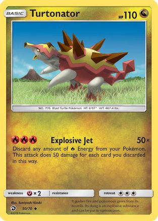 Turtonator 050 - Reverse Holofoil Dragon Majesty - Uncommon